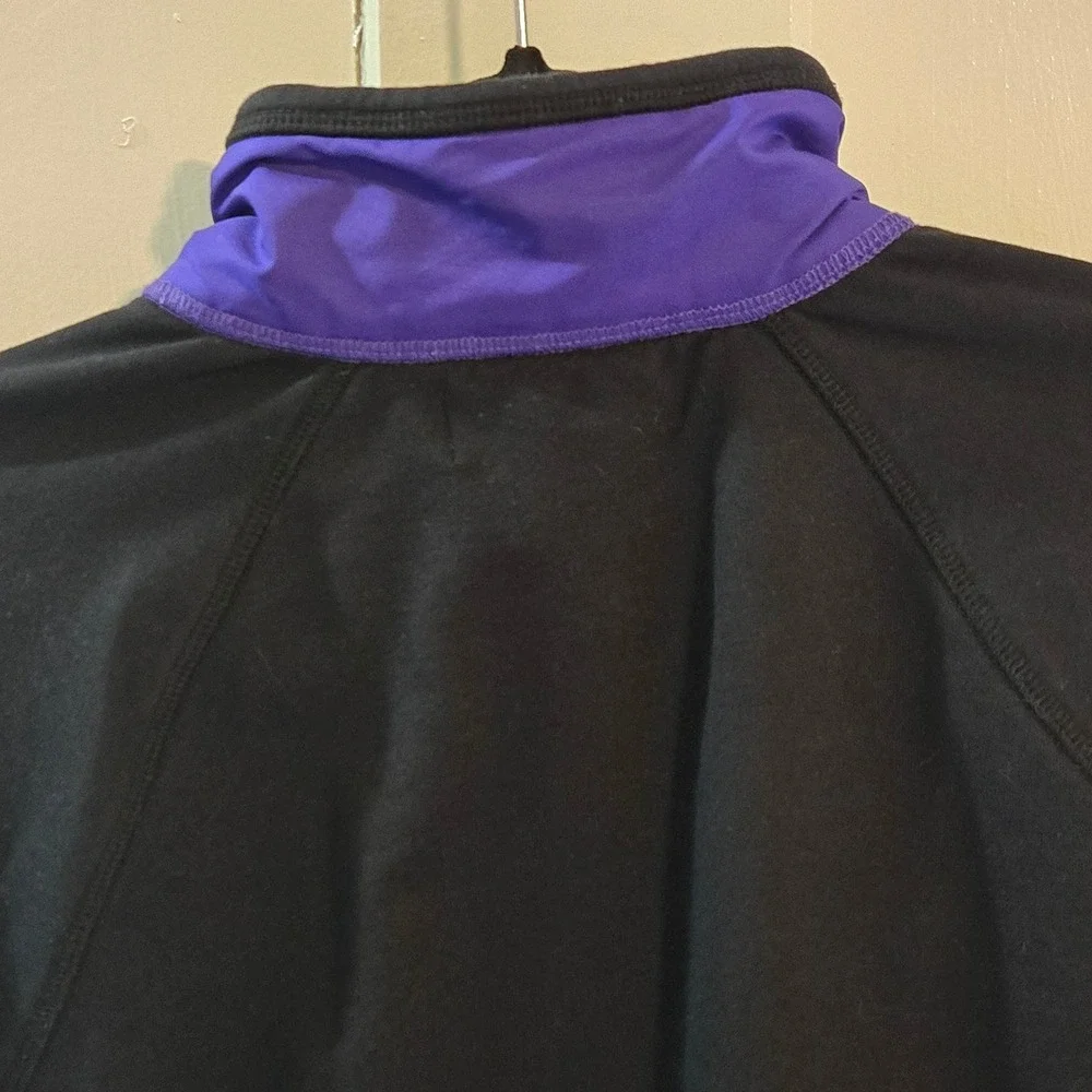 Lauren Ralph Lauren LRL Active, Petite Large, Purple Black Quilted Hybrid Jacket